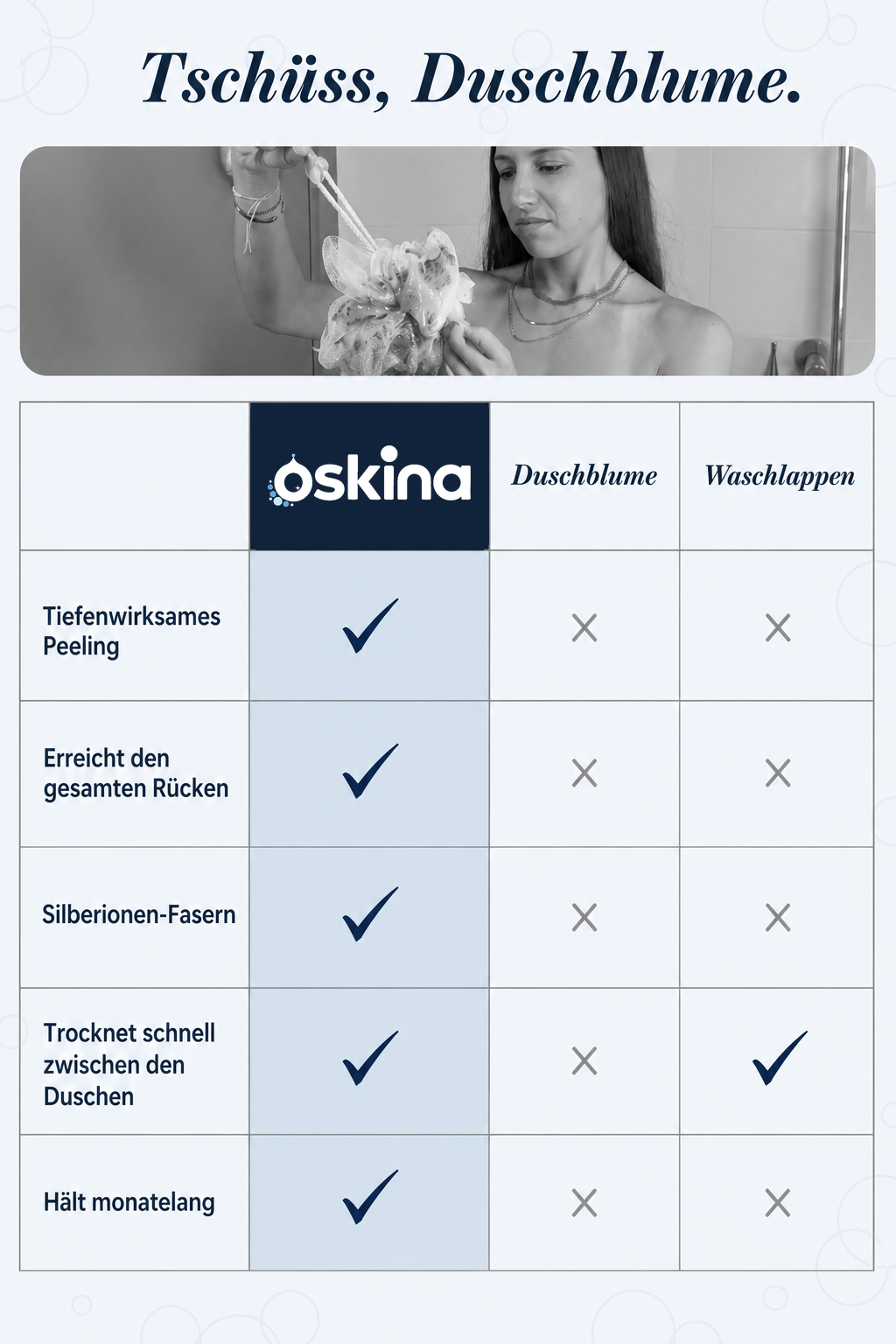 Serviette de douche exfoliante Oskina