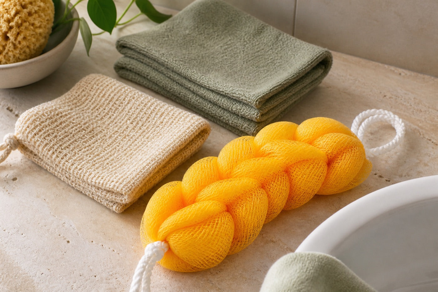 Djampé, kessa, Italy towel, nylon towel : quand le monde frotte sa peau